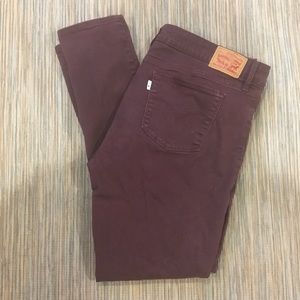 Levi’s 711 Burgundy Skinny Jeans